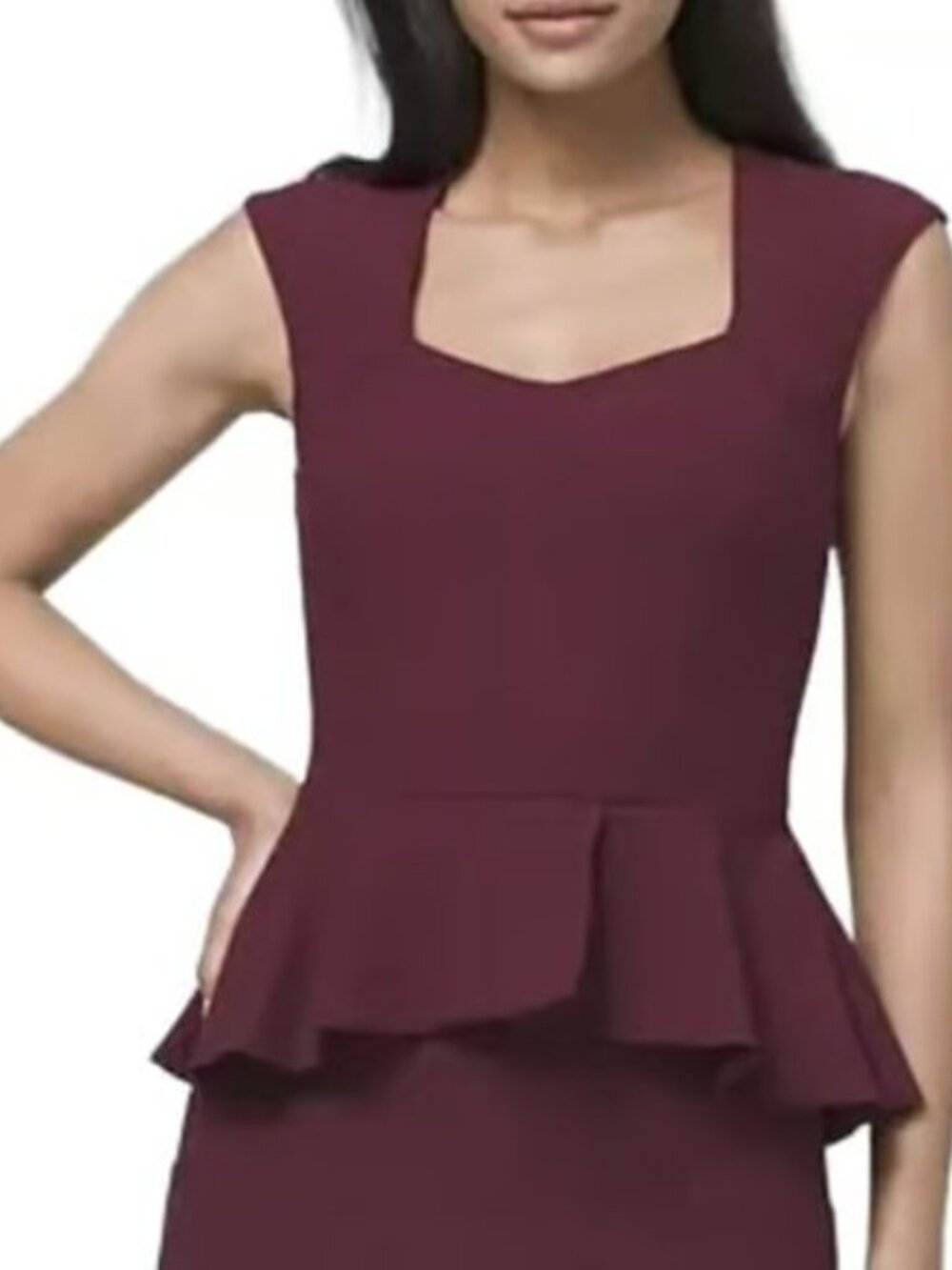 White House Black Market Body Perfecting Peplum Sheath Dress Port Size 00 NWT - Picture 3 of 10